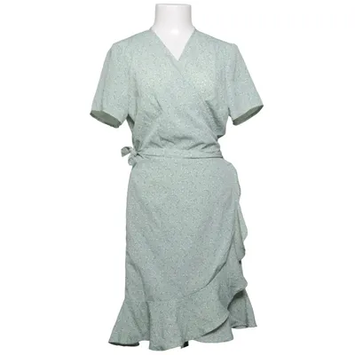 Omlottklänning (Grön, Vit) från Bubbleroom Återvunnen polyester