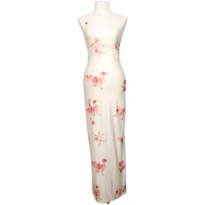 Maxi dress (White, Red) Elastane, Polyester