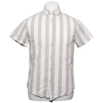 Short sleeve shirt (White, Brown) from Denim & Flower Cotton