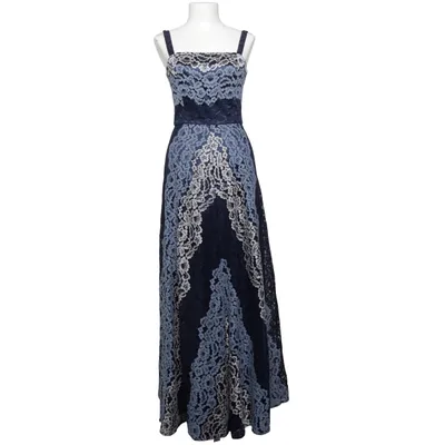 Robe de soirée (Bleu, Blanc) de Ashley Brooke Élasthane, Polyester