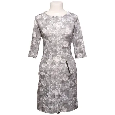 Klänning (Grå, Vit) från Numoco Polyester, Viskos