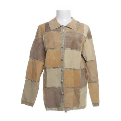 Leren jack (Beige) van Denim Co Polyester, Leer