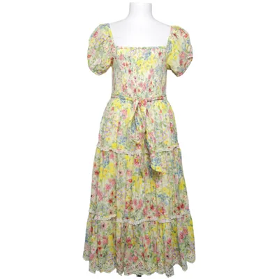 Maxi dress (Yellow, Multicolored) from LoveShackFancy Cotton, Silk
