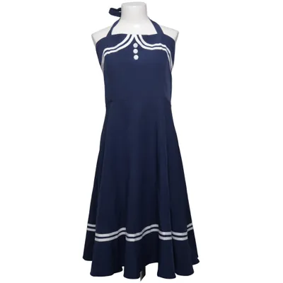 Dress (Blue, White) from Retro Stage Cotton, Elastane