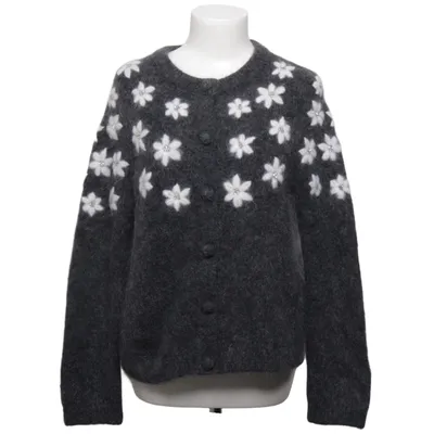 Cardigan (Gray, White) from La Maille Sézane Elastane, Mohair, Polyamide, Wool