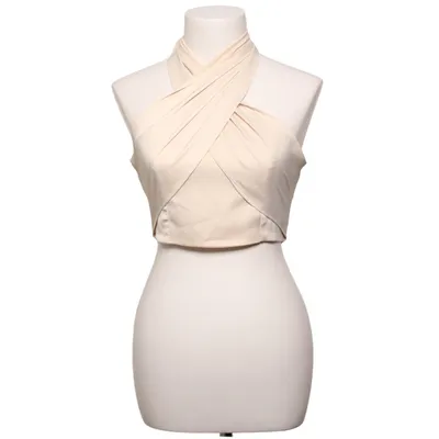 Haltertop (Beige) van Bik Bok Elastaan, Gerecycled polyester