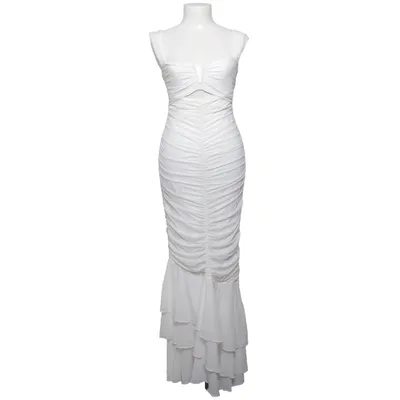Evening gown (White) from Michael Costello x Revolve Elastane, Polyamide, Polyester