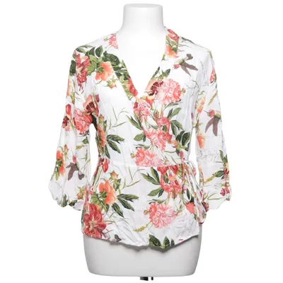 Wickelbluse (Weiß, Mehrfarbig) von Vintage Stories Viskose