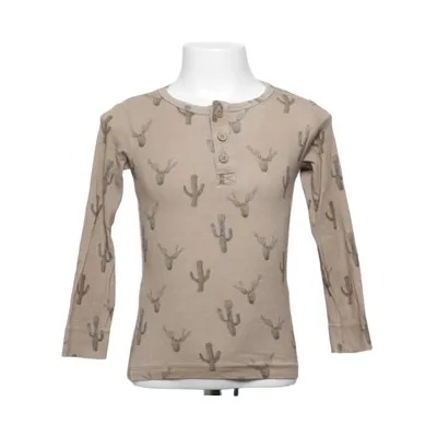 Henley T-shirt (Beige) fra Lil' Atelier Elastan, Modal, Økologisk bomuld