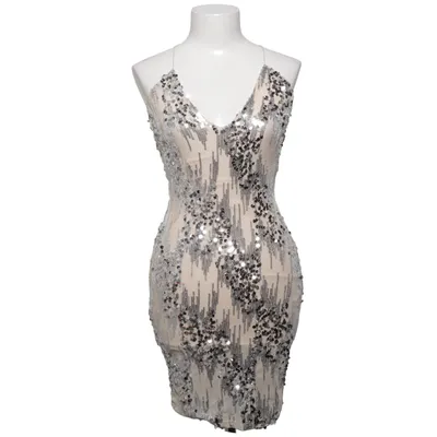Cocktailkjole (Beige, Sølv) fra Fashion Nova Elastan, Polyester