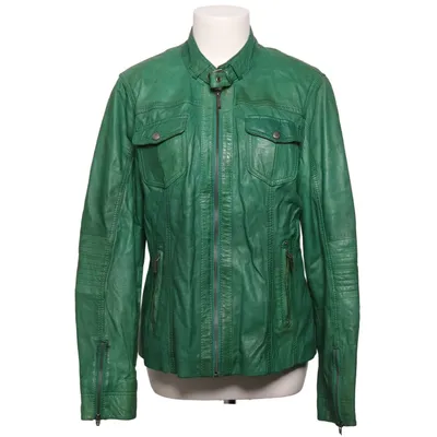 Læderjakke (Grøn) fra Manguun Læder, Polyester