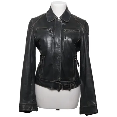 Veste en cuir (Gris) de Oakwood Cuir, Coton, Viscose
