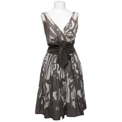 Dress (Gray, White) from Peruvian Connection Cotton, Linen, Silk