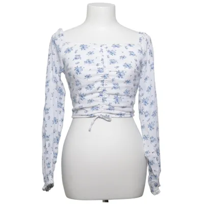 Crop top (Vit, Blå) från Hollister Bomull, Polyester, Viskos