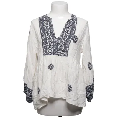 Blouse (Blanc, Bleu) de Zara Coton, Viscose