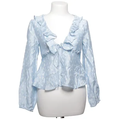 Blouse (Blauw, Wit) van H&M Polyester, Viscose