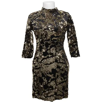 Robe de cocktail (Noir, Or) de Zara Basic Polyester