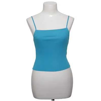 Crop top (Blauw) van Zara Katoen, Elastaan