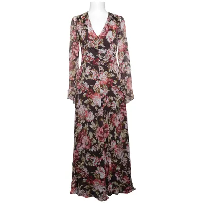 Maxi jurk (Bruin, Meerkleurig) van Massimo Dutti Polyester, Viscose
