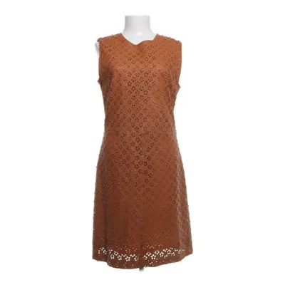 Leren jurk (Oranje) van Space Acetaat, Leer, Viscose