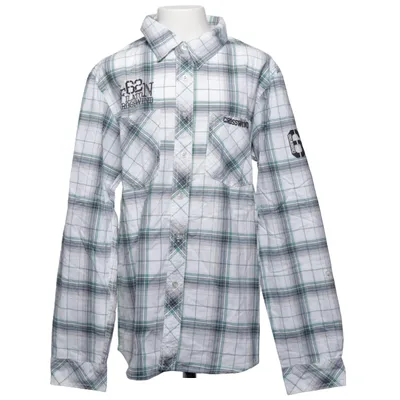 Chemise en flanelle (Blanc, Vert, Gris) de Dognose Coton