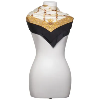Suit scarf (Black, White, Gold) Silk