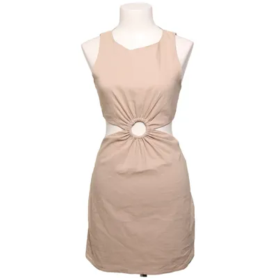 Kleid (Beige) von Zara Baumwolle, Elasthan, Leinen, Polyamid