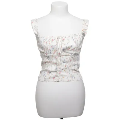 Crop top (White, Multicolored) from House of CB Linen, Lyocell