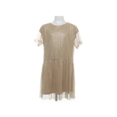 Klänning (Beige, Guldfärgad) från Zara Girls Collection Bomull