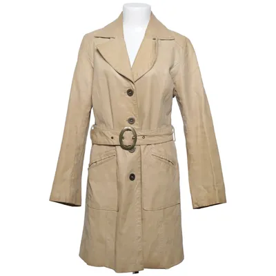 Veste longue en cuir (Beige) de Martinelli Coton, Cuir