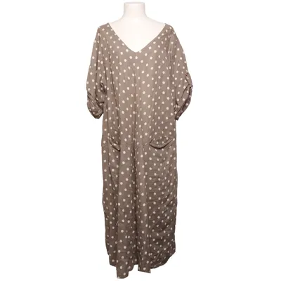 Dress (Beige, White) from Made in italy Linen