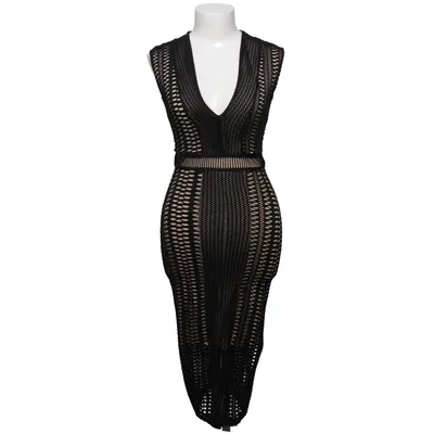 Dress (Black, Beige) from Kikiriki Elastane, Polyester