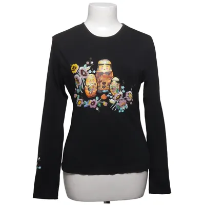 Langærmet t-shirt (Sort, Flerfarvet) fra Faust Bomuld, Elastan