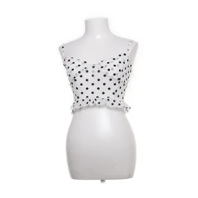 Crop top (Vit, Svart) från PrettyLittleThing Elastan, Polyester