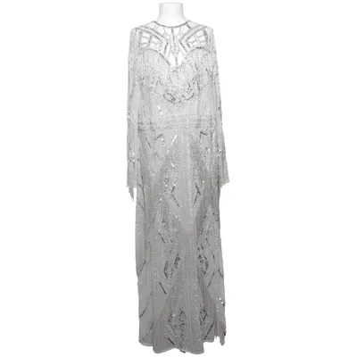 Aftenkjole (Sølv) fra ASOS Edition Elastan, Polyester, Viscose