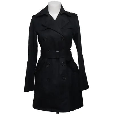 Trenchcoat (Schwarz) von Coach Baumwolle, Leder, Polyester