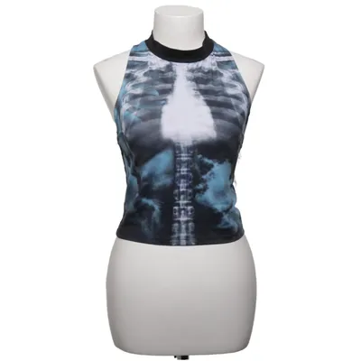 Crop top (Blå, Svart, Vit) från Banned Elastan, Polyester