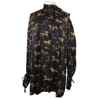 Blouse (Zwart, Goud) van Ganni Elastaan, Zijde