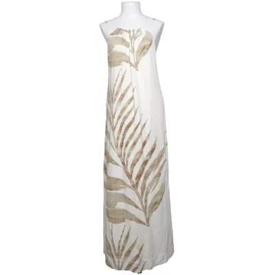 Maxi dress (Beige, White) from Massimo Dutti Viscose