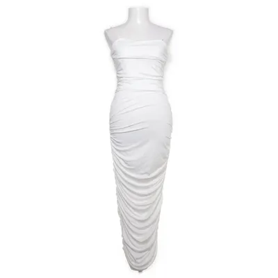 Långklänning (Vit) Elastan, Polyester
