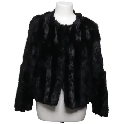 Fur jacket (Black) from Stella Nova Polyester, Rabbit fur