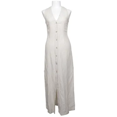 Dress (Beige, White) from ONIA Linen, Lyocell