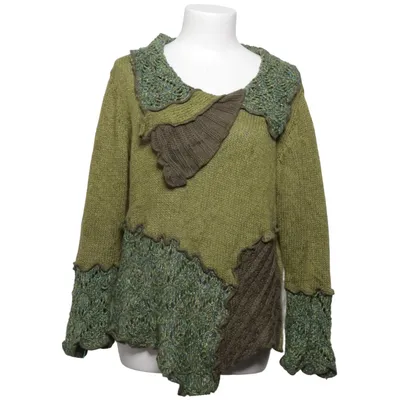 Pull-over (Vert, Marron, Multicolore) de Crisca Acrylique, Coton, Fibre métallique