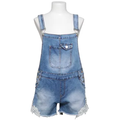 Korte tuinbroek (Blauw, Wit) van Miss RJ Katoen, Elastaan, Polyester