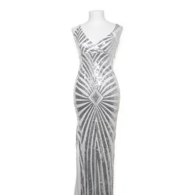 Aftonklänning (Silverfärgad, Vit) från Club London Polyester
