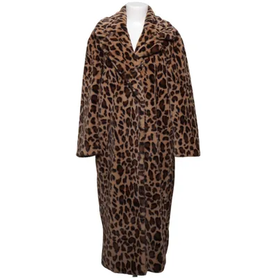 Coat (Brown, Black) from Skin to Skin Polyester, Faux fur