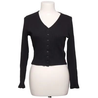 Strickjacke (Schwarz) von Levi Strauss & Co Baumwolle, Elasthan, Modal, Polyester