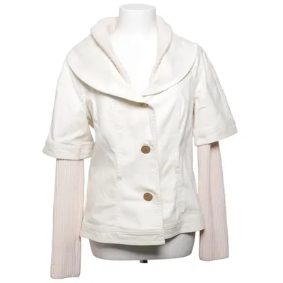 Jakke (Beige, Hvid) fra Escada Bomuld, Elastan, Polyamid