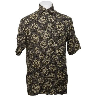 Kortärmad skjorta (Svart, Beige) från Puritan Viskos
