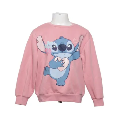 Collegetröja (Rosa, Blå) från Disney Stitch Bomull, Polyester